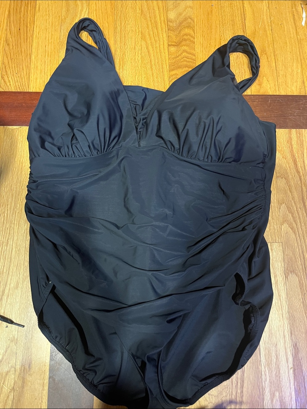 Black One-Piece Ruched Swimsuit